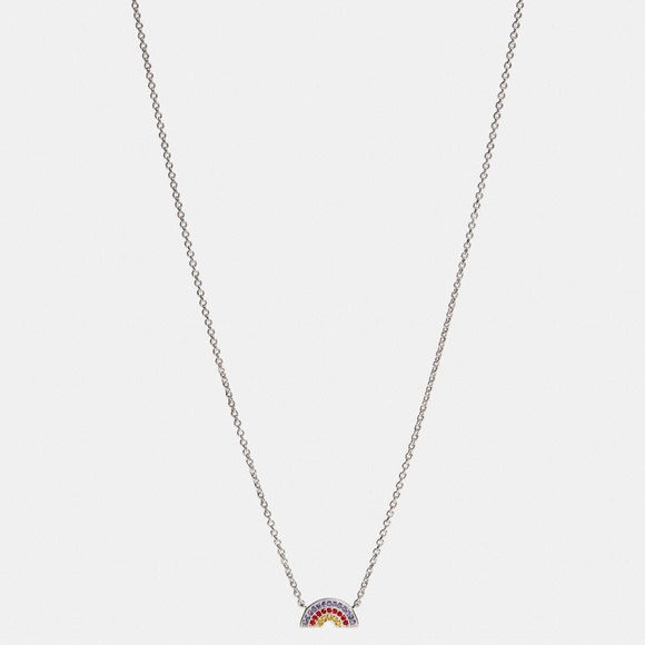 Coach Pave Crystal Rainbow Necklace 16" - Picture 1 of 3